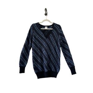 RED Valentino Mohair-Wool Blend Checkered Sweater Women’s Blue Size Small